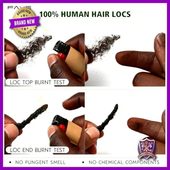 Human Hair Dreadlock Extensions Soft Minimal Shedding Pre-Curved Design 8 Inch - Picture 3 of 7